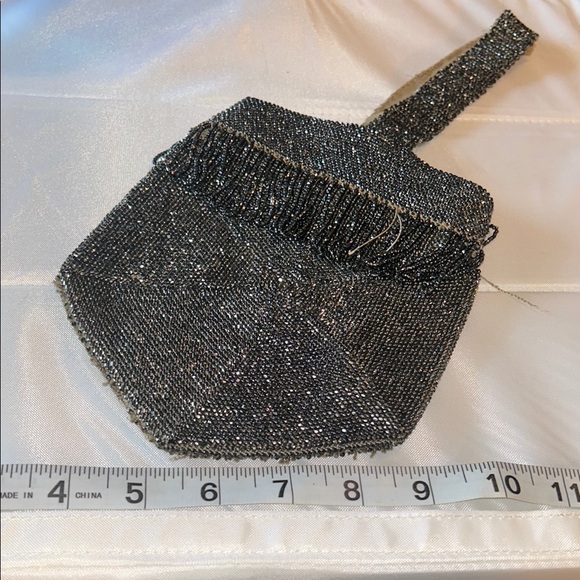 Antique Art Deco Black Hexagonal Clutch with Sparkly Finish - Picture 7 of 12